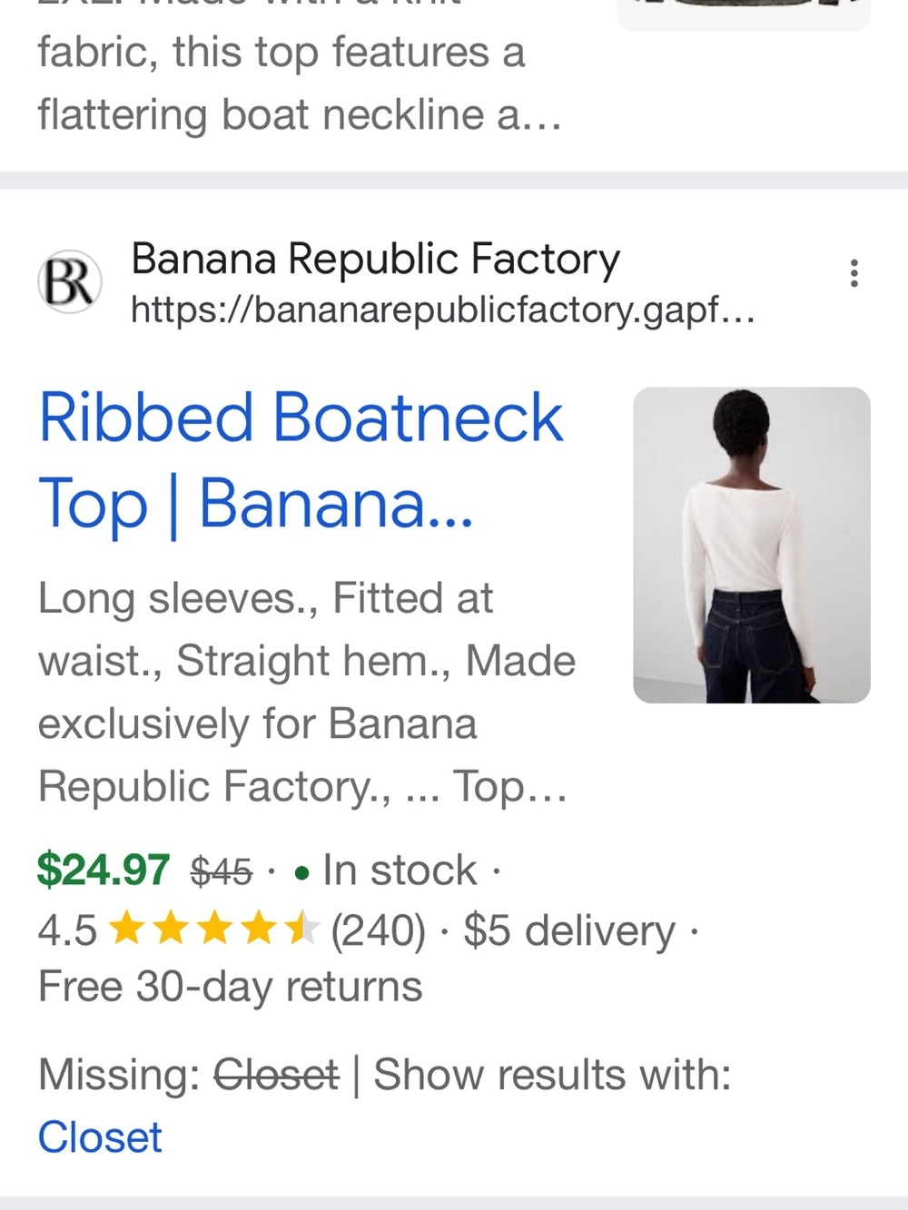 Banana Republic Black Ribbed Long-Sleeve Women's Top - Picture 8 of 8